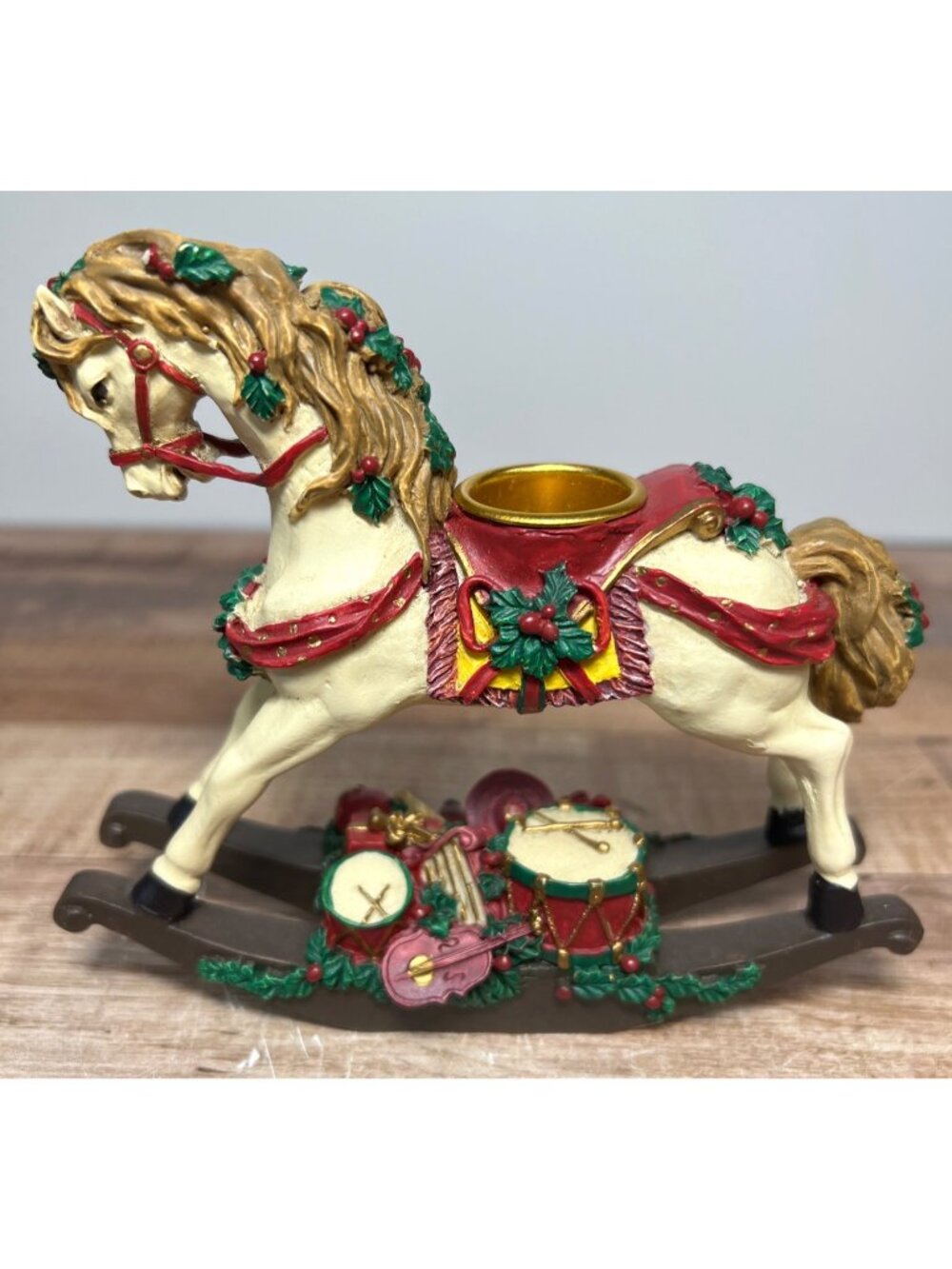 Christmas Holiday Rocking Horse Candle Holder